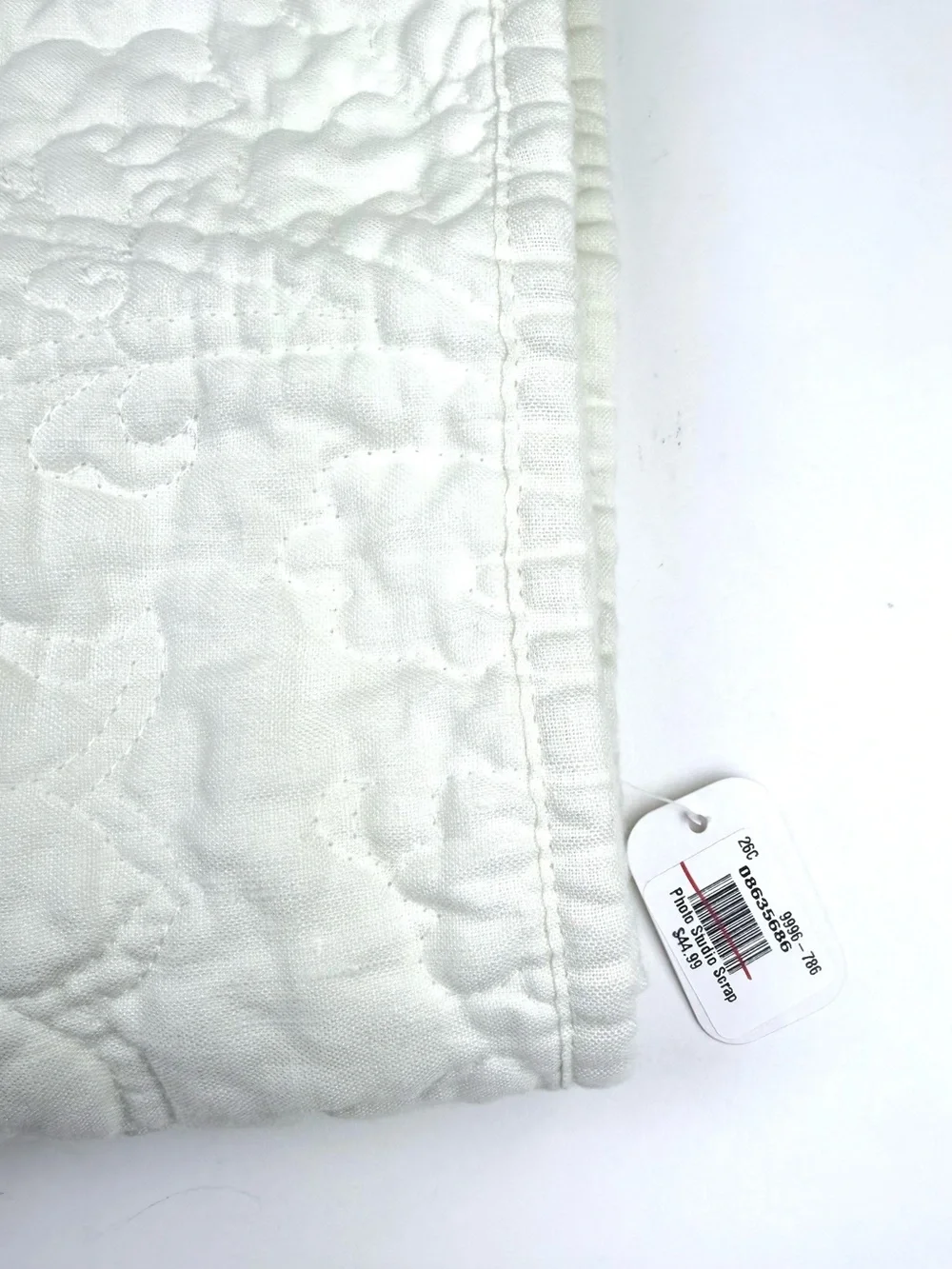 POTTERY BARN Euro Sham Ivory Quilted Belgian Linen